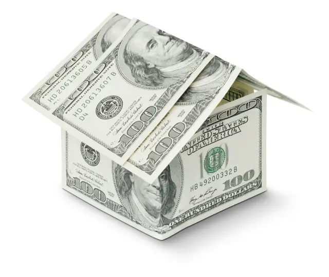 Small House Made Of $100 Bills