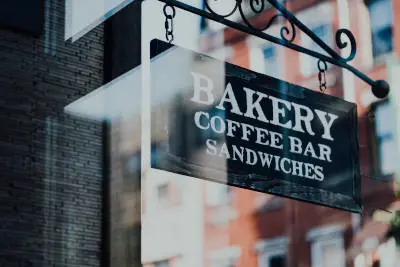 Business Sign From A Bakery And Coffee Bar